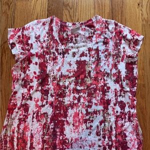 Avenue Red and White Artistic Top